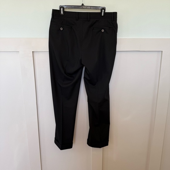 Ballin Atwater Modern Pants Men’s 33 X 30 Black Cuffed Wool Blend Office Golf - Picture 3 of 8